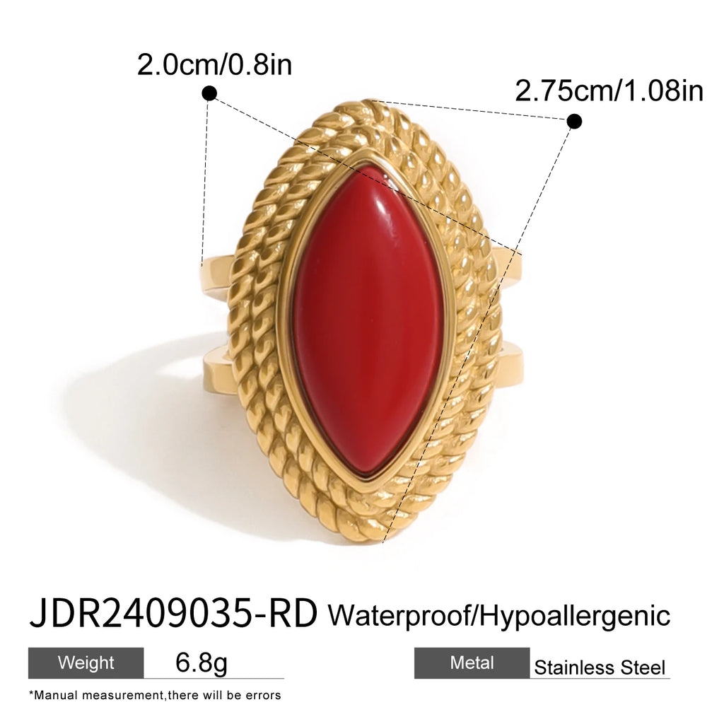 Kika New Year Christmas Red Horse Eye Earrings Devil's Eye Ring Round Pendant Necklace Women's Accessories Gift for Her