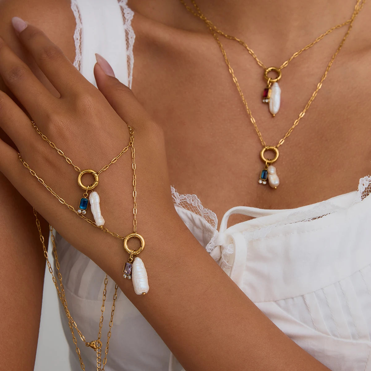 Kika Fashion Minimalist Freshwater Pearl Pendant Necklace
