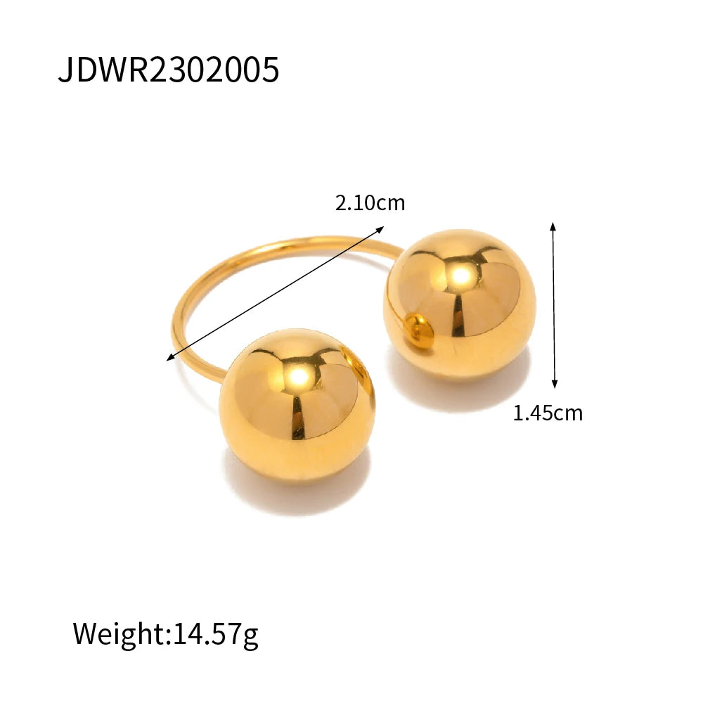 Kika 316 Stainless Steel Large Chunky Heart Square Round Charm Ring for Women Minimalist Jewelry bague acier inoxydable Gift