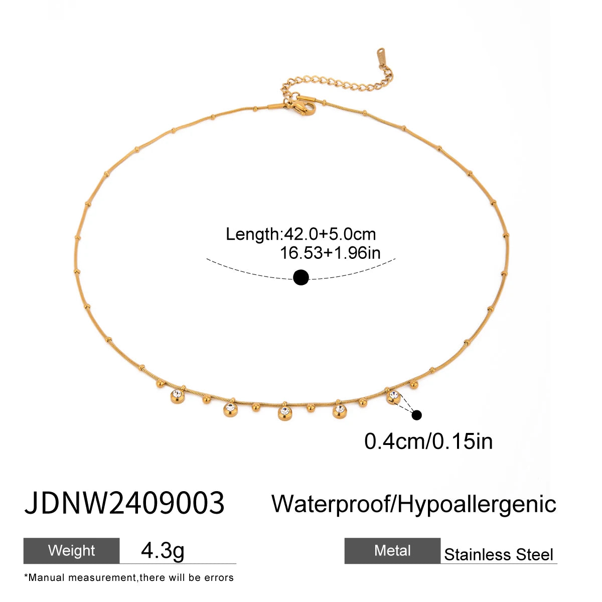 Kika Minimalist White Round Zircon Pendant Necklace