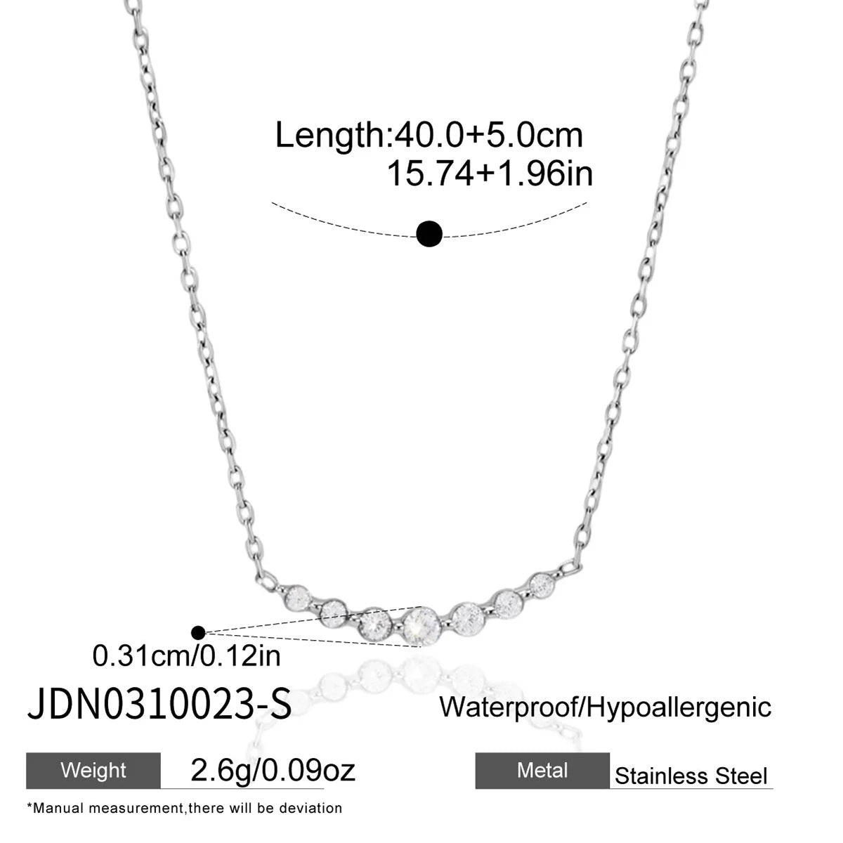 Lina Delicate Steel Color Smiling Face Necklace
