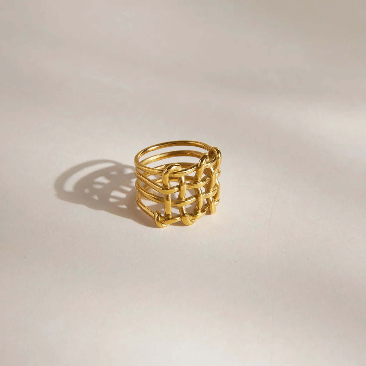 KIKA Minimalist Hollow Mesh Rings PVD Plated Stainless Steel 316L