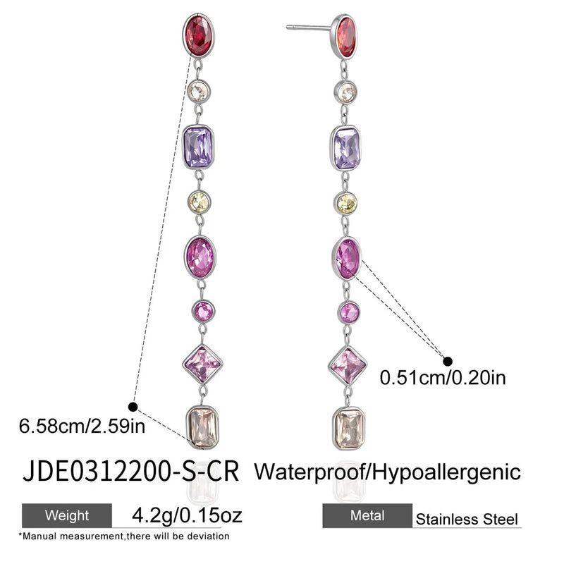 Kika Delicate 18K Steel Color Earrings