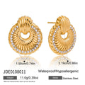 KIKA Simple Classic Round Hollow Thread Bull Horn Earrings 18K Gold Color PVD  Plated Stainless Steel 316L Door Handle Ear Studs