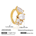 KIKA 1 PC Blue White Zircon Non-piercing Ear Clips  Gold PVD Plated Stainless Steel 316L