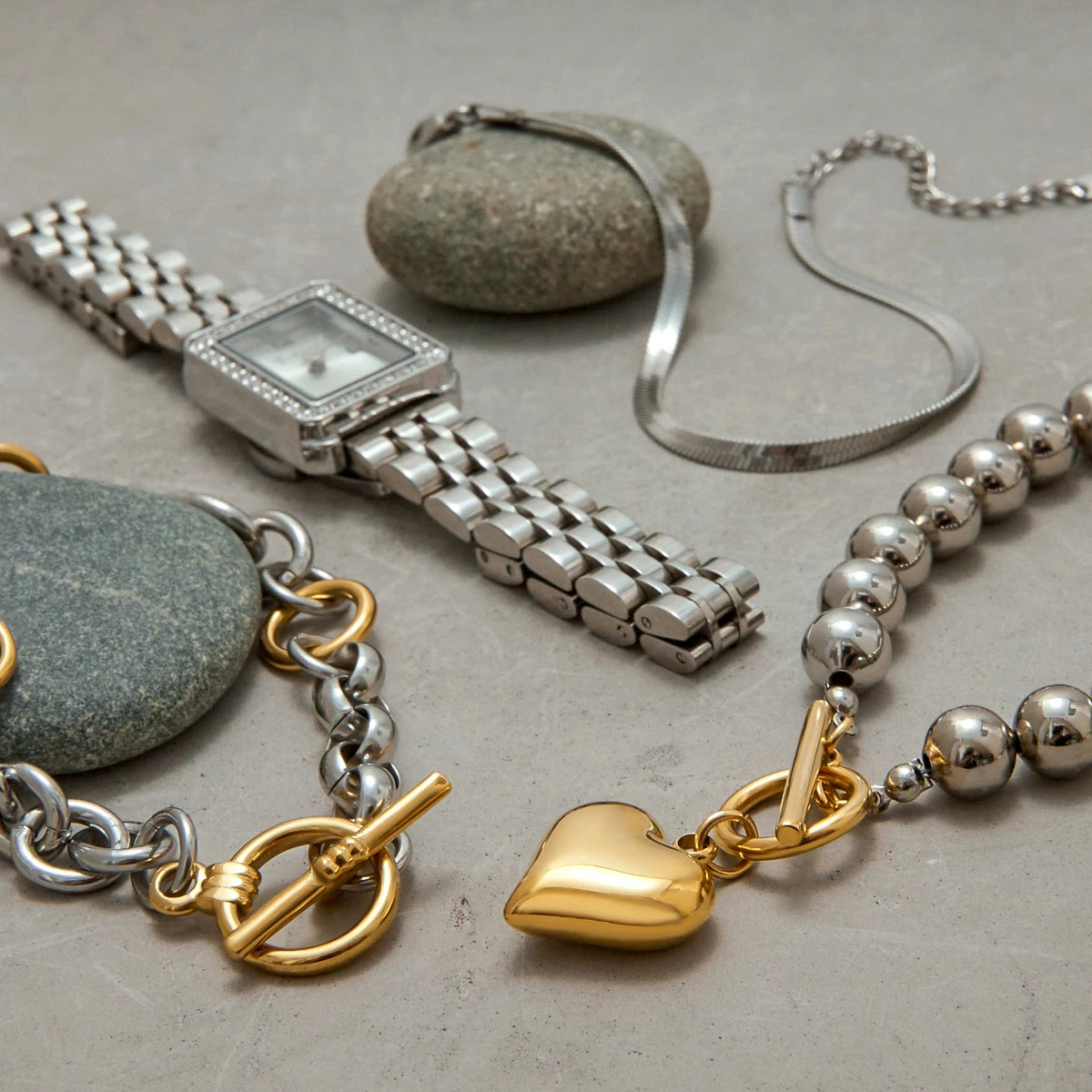 KIKA Stainless Steel 316L PVD Plated Snake Chain Bracelet