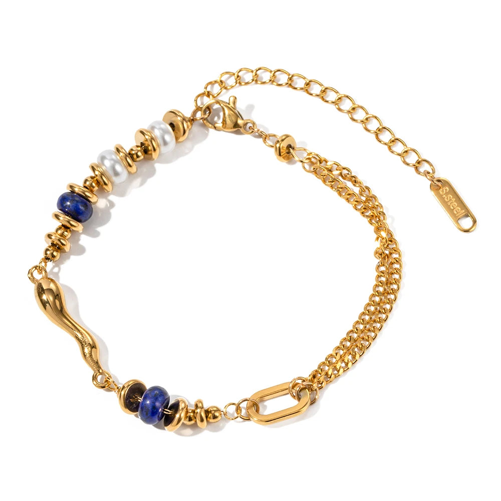 Kika Stainless Steel Bead Chain Bangle Bracelet Waterproof