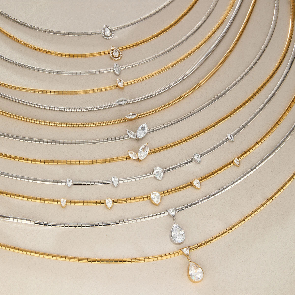KIKA Classic Geometric Zircon Pendant Necklace For Women 18K Gold PVD Plated Stainless Steel Necklace Fashion Jewelry Gift