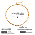 Classic 18K Gold Color Plated Stainless Steel Heart-Shaped Buckle Necklace
