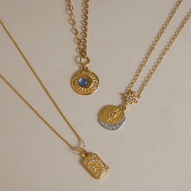 Kika Classic Moon Star Sun Pendant Necklace