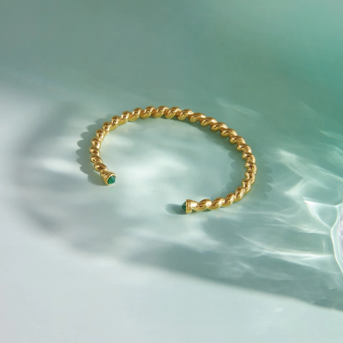 Kika Delicate Green Zircon Fried Dough Twists Bracelet