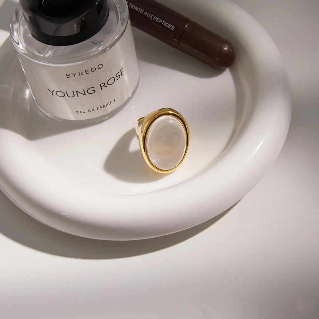 Classic Egg-Shaped Transparent Resin Ring