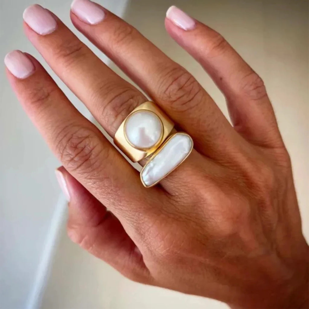 Irregular Pearl Ring Stackable