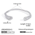 Kika Chunky Cuff Bracelet Minimalist Stainless Steel 316L Open Bangle Party Daily