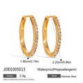 Kika Classic Full Crystal Clip Earrings For Women Minimalist 18K Gold PVD Plated Stainless Steel 316L