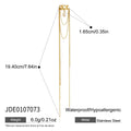 KIKA Water Drop Zircon Long Chains Tassel Non-piercing Ear Clip For Women Classic 18K Gold PVD Plated Stainless Steel 316L