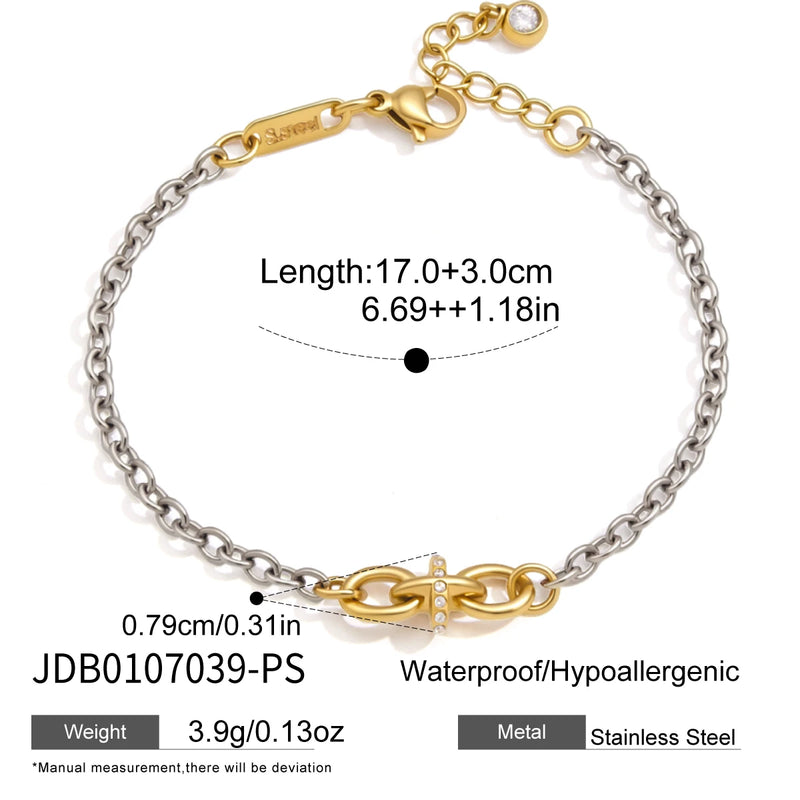 KIKA Classic Mixed Color Chain Necklace For Women Minimalist 18K Gold PVD Plated Stainless Steel Bracelet Fashion Jewelry Gift