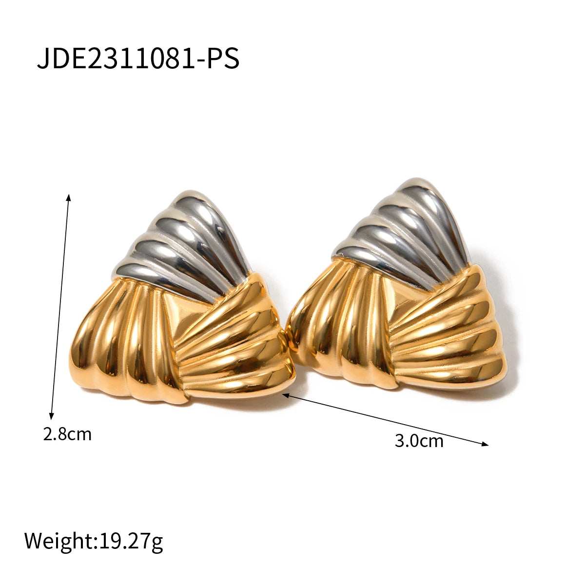 KIKA Best-Selling Waterproof 316L Stainless Steel Metal Geometric Personalized Daily Stud Earrings Gold Color Tarnish Jewelry