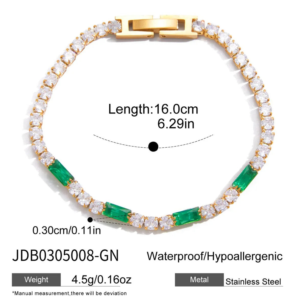 Kika Delicate Zircon Tennis Chain Bracelet 18K Gold PVD Plated Stainless Steel 316L