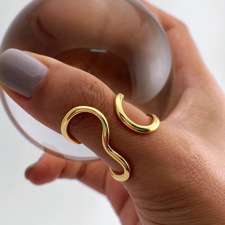 Kika Unique Original Stainless Steel Gold Color Ring