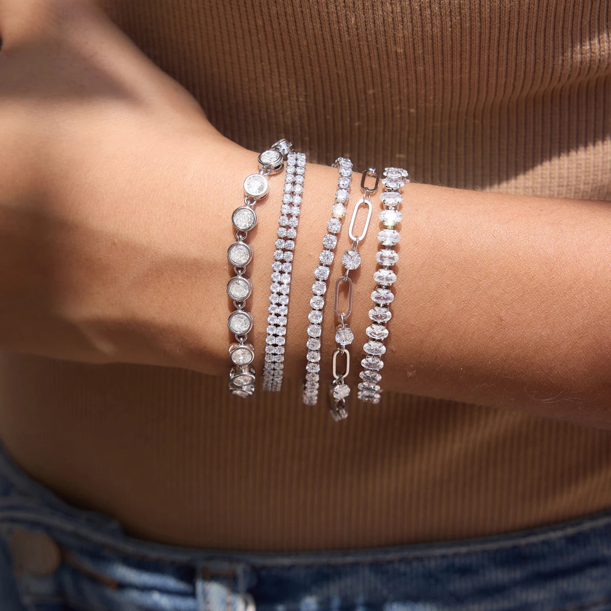 KIKA Delicate Zircon Tennis Chain Bracelet  Stainless Steel 316L Bracelet