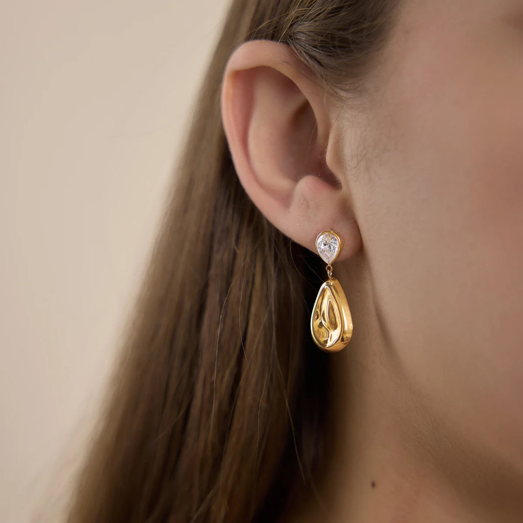 Kika Delicate Water Drop Zircon Earrings