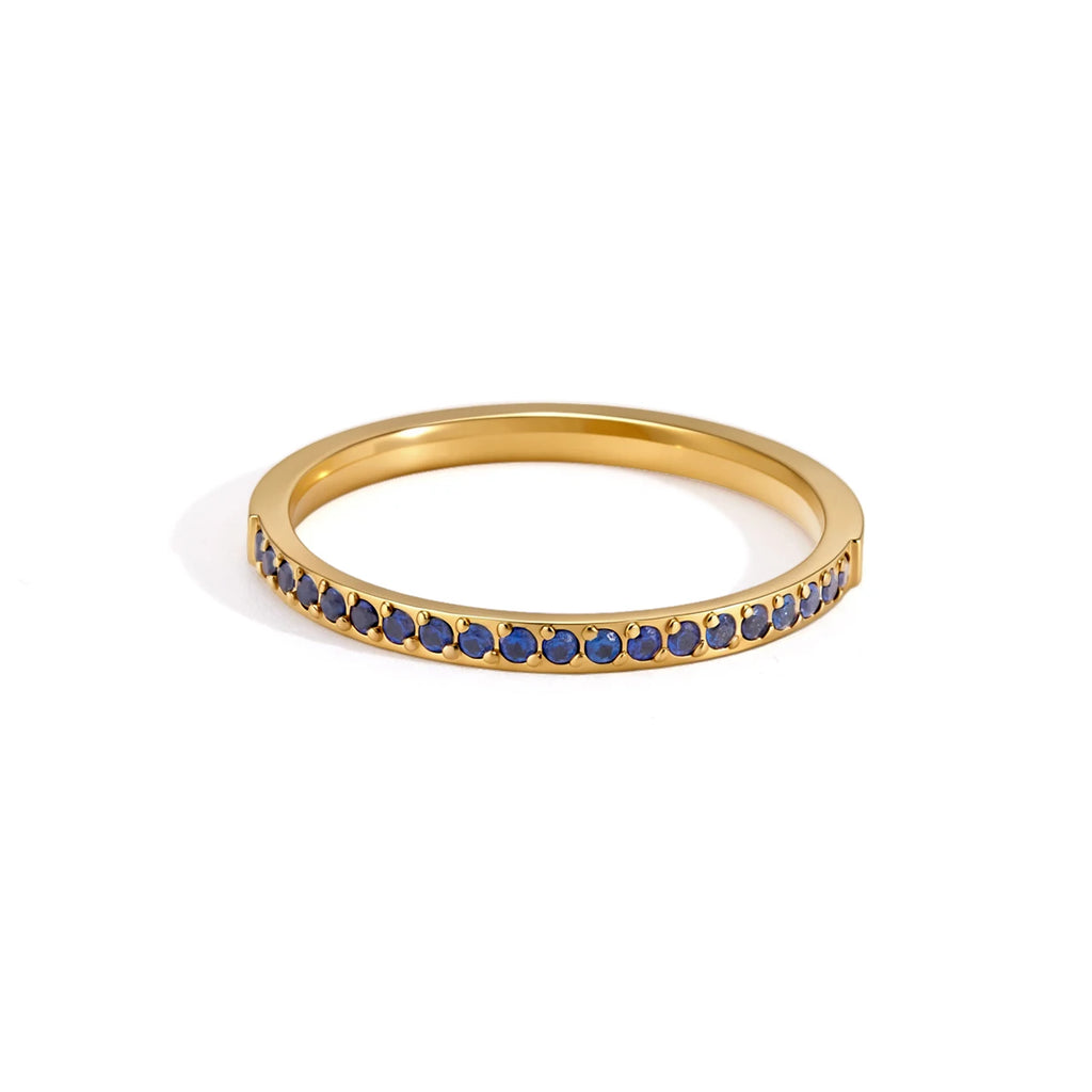 KIKA Delicate Zircon Thin Rings Gold PVD Plated Stainless Steel 316L