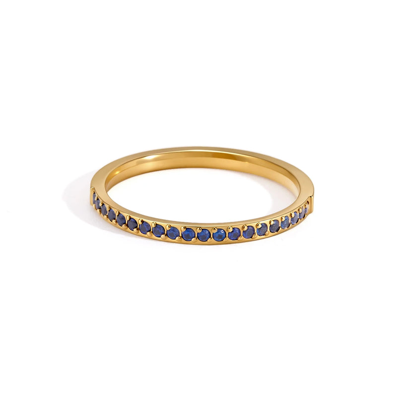 KIKA Delicate Zircon Thin Rings Gold PVD Plated Stainless Steel 316L