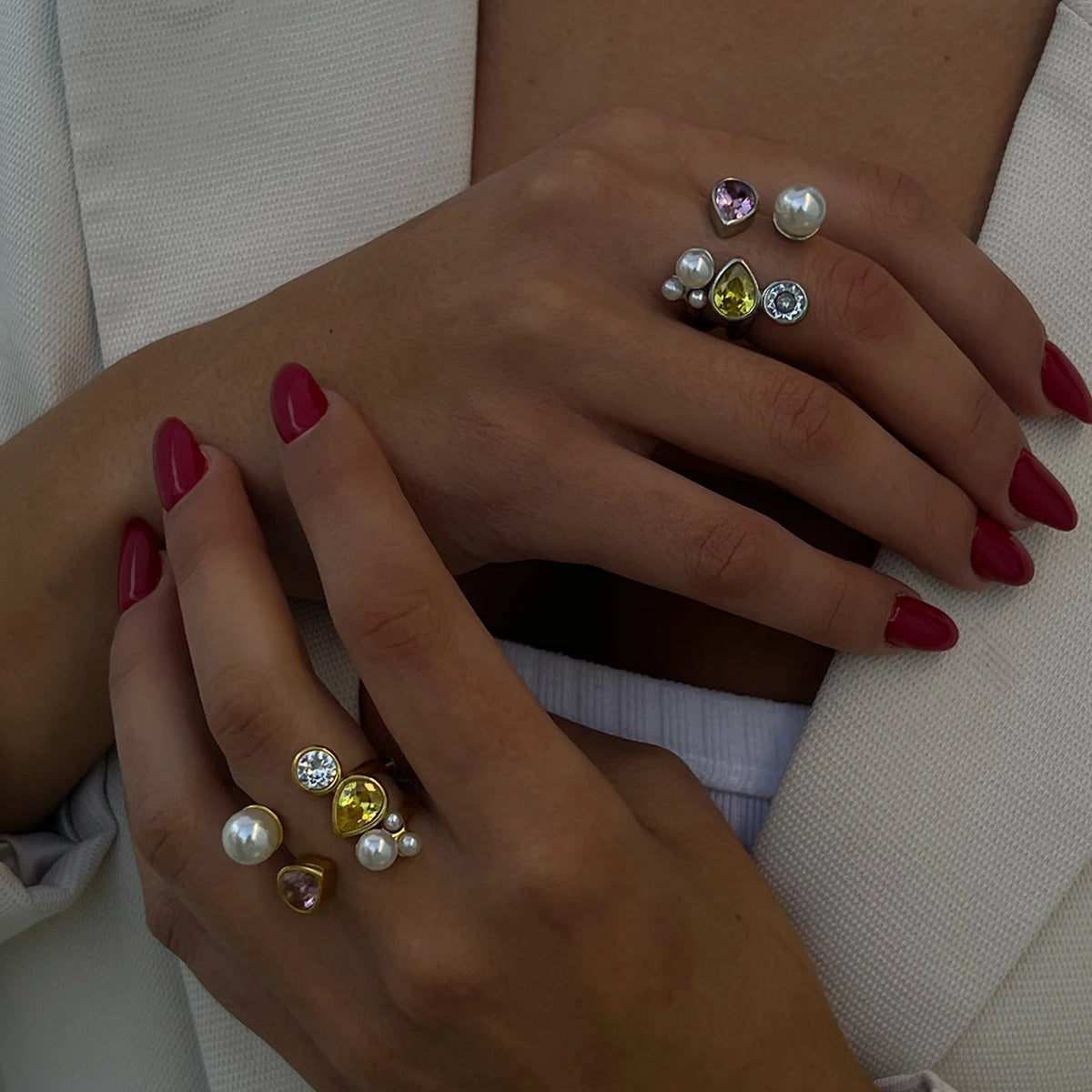Kika Filled Heart Shaped Ring