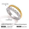 KIKA Delicate Zircon Mixed Color Double Layer Rings For Women 18K Gold PVD Plated Stainless Steel 316L