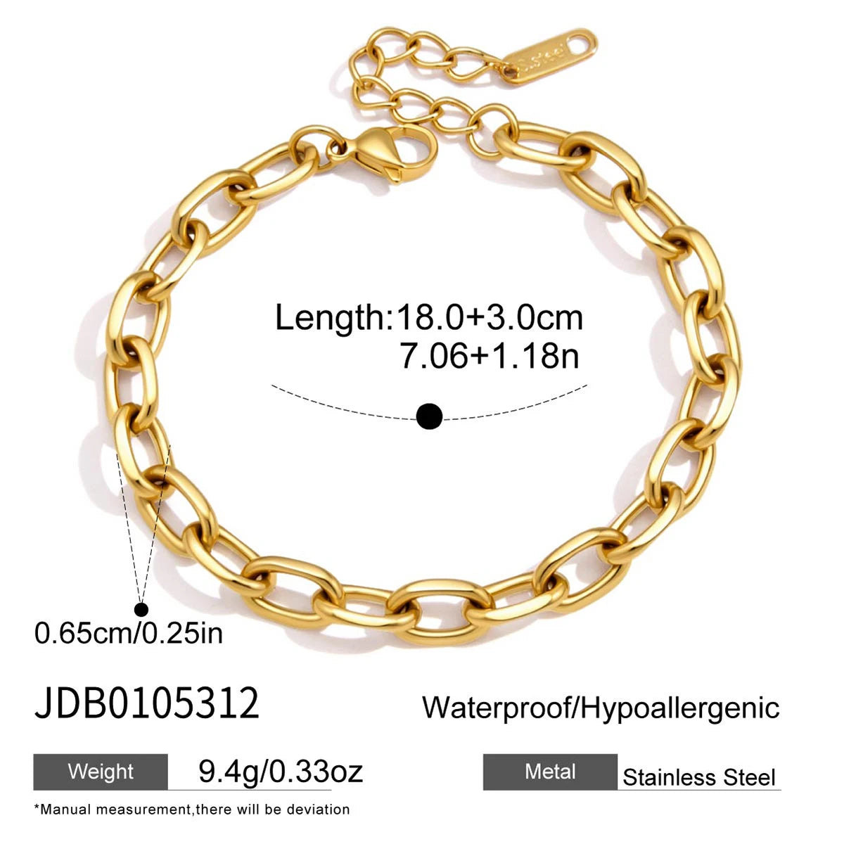 KIKA Classic Chain Bracelet  PVD Plated Stainless Steel 316L