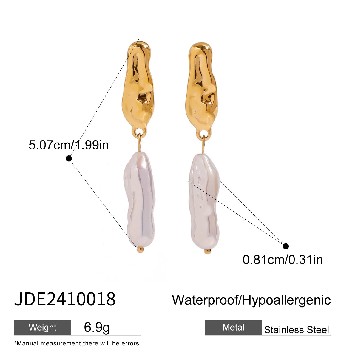 Exquisite Elegant Freshwater Pearl Pendant Earrings