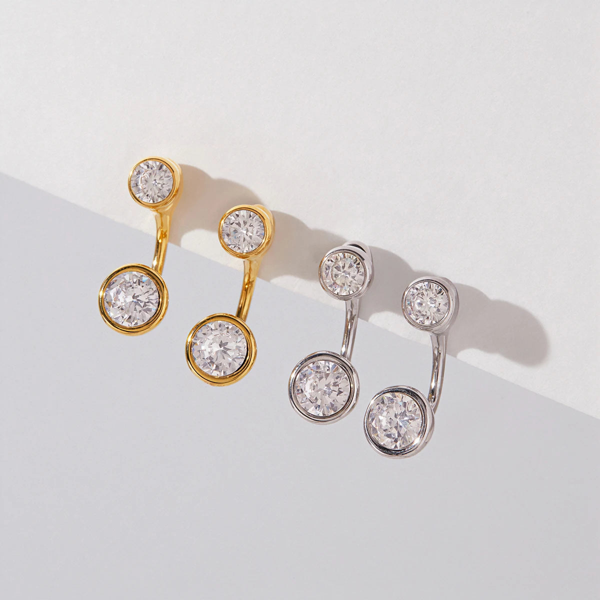 KIKA Detachable Zircon Stud Earrings  PVD Plated Stainless Steel 316L