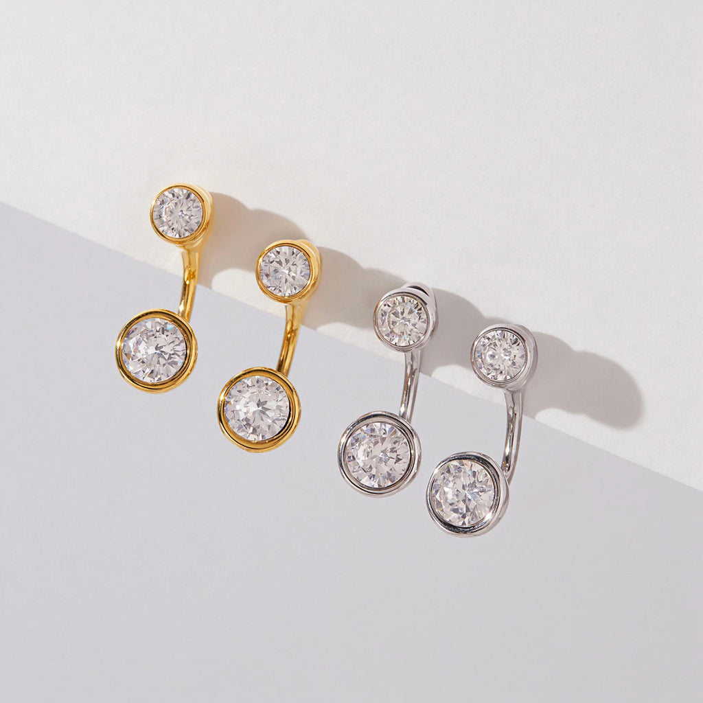 KIKA Detachable Zircon Stud Earrings  PVD Plated Stainless Steel 316L