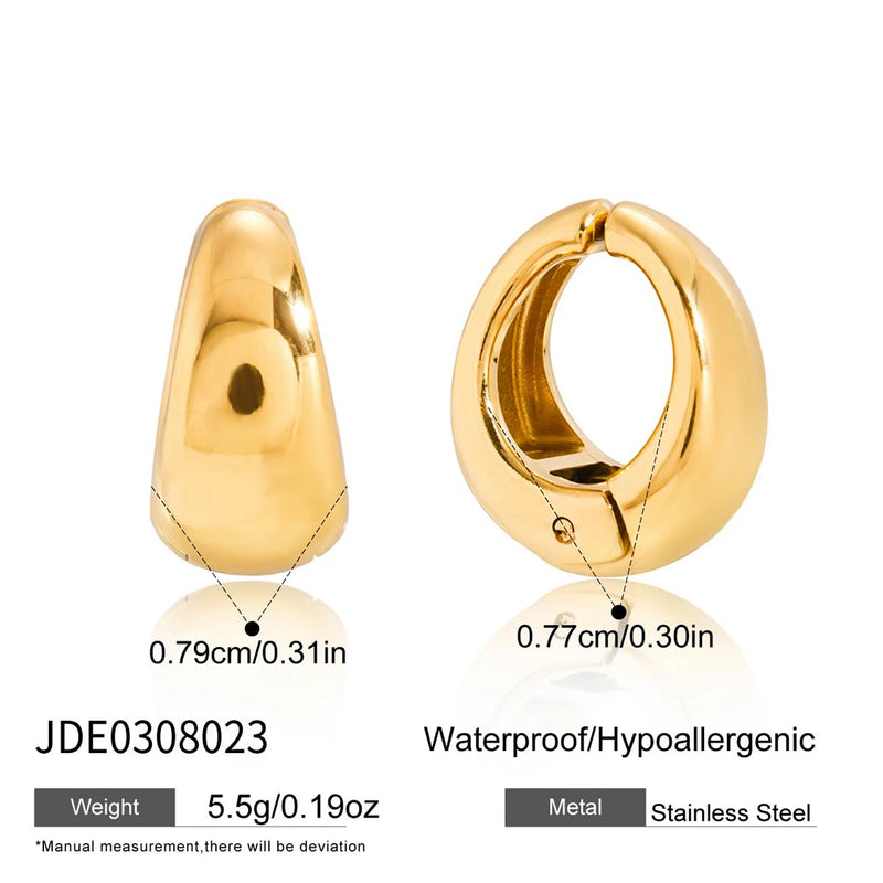 KIKA Classic Imitation Pearls Earrings  PVD Gold Plated Stainless Steel 316L