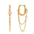 Zircon Earrings With Double Layer