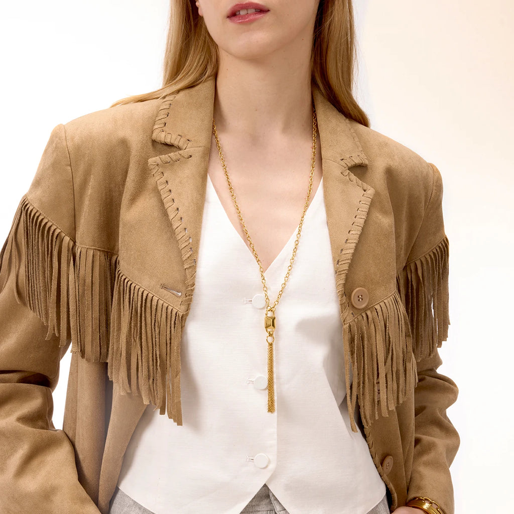 Chain Tassel Y-Shaped Chain Necklace
