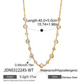 Kika Delicate Green And White Gradient Round Zircons O-Chain Necklace
