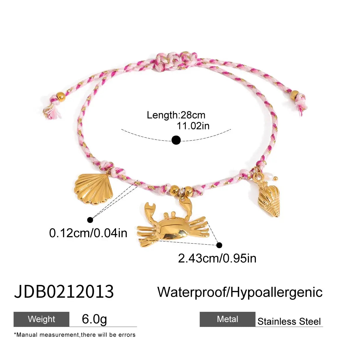 Kika Beach Ocean Resort Wind Sea Star Pendant Adjustable Rope Bracelet