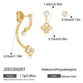 Kika 3 Pcs/Set Delicate Zircon Earrings Minimalist 18K Gold PVD Plated Stainless Steel 316L