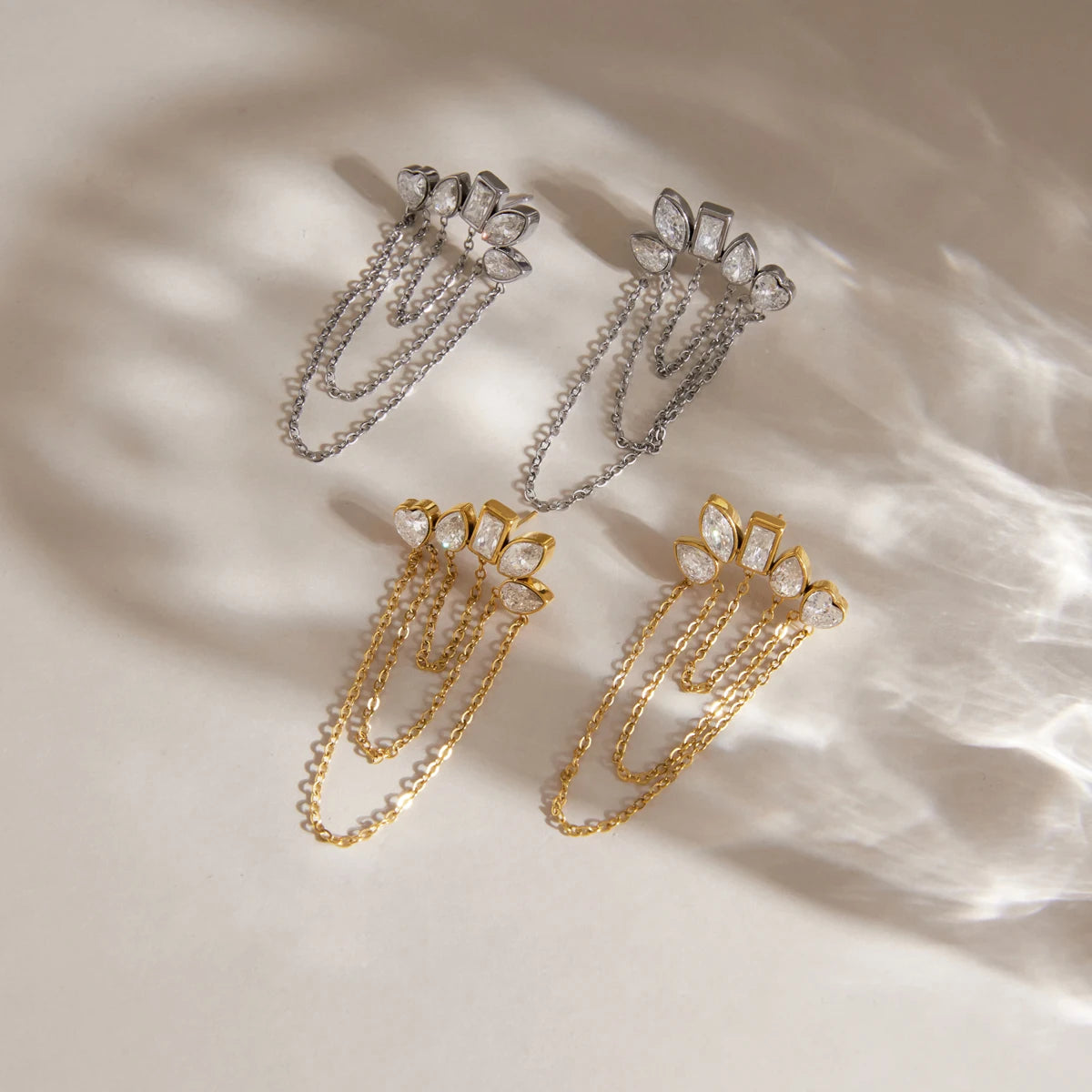 Kika Geometric Zircon Stud Earrings