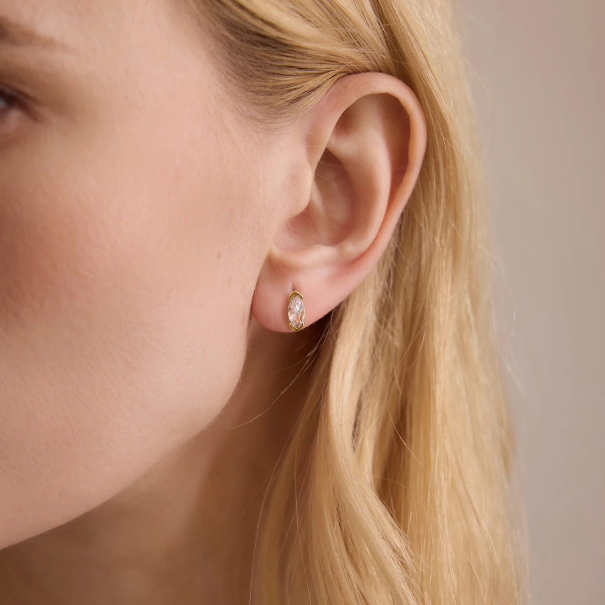 KIKA Delicate Geometric Zircon Stud Earrings For Women Minimalist 18K Gold PVD Plated Stainless Steel Earrings Fashion Jewelry
