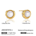 KIKA Classic Geometric Zircon Stud Earrings For Women Minimalist 18K Gold PVD Plated Stainless Steel 316L