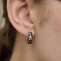 Kika Vintage Enamel Daisy Hoop Earrings