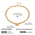 Retro Ribbed Round Pendant Necklace