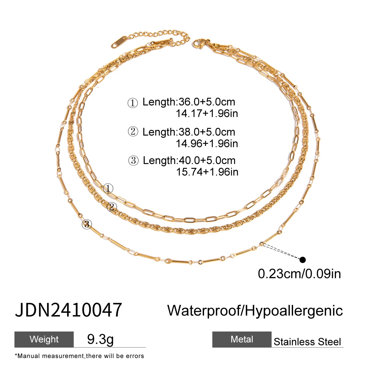 Flat Snake Chain Layer Necklace Stainless Steel Snake Rope Chain
