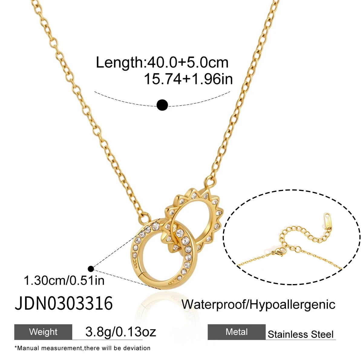 Kika Delicate Crystal Circle Sun Pendant Necklace