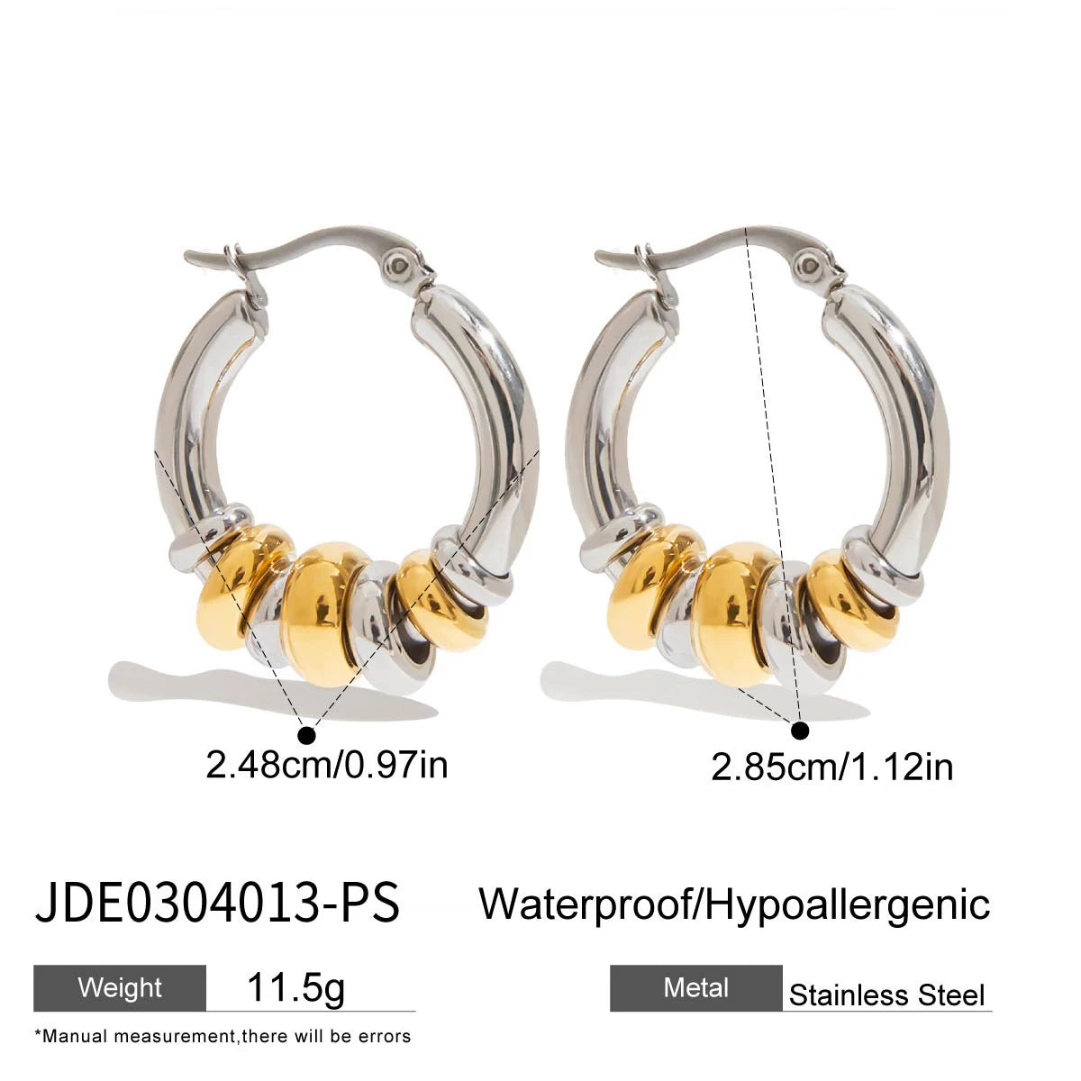 KIKA Minimalist 18K Gold Color PVD  Plated Stainless Steel 316L  Mobile Multi Loop Earrings