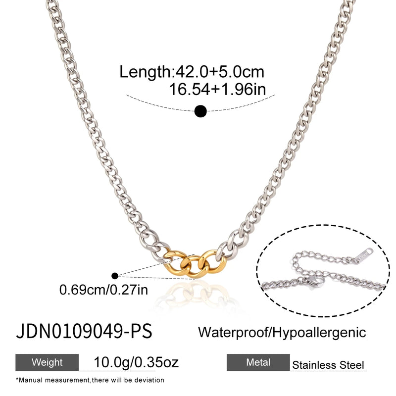 KIKA Minimalist Mixed Color Chain Necklace For Women Classic 18K Gold PVD Plated Stainless Steel Necklace Fashion Jewelry Gift