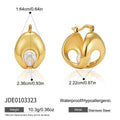 KIKA Elegant Imitation Pearl Hollow Clip Earrings 18K Gold PVD Plated Stainless Steel316L